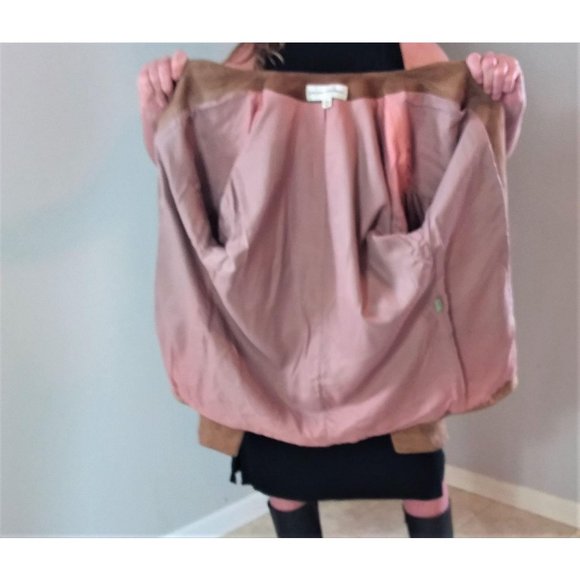 Vintage Brown Suede Blazer Womens Fully Lined - Picture 7 of 8